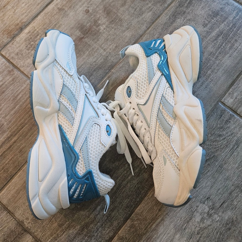 Reebok Royal Bridge 4 Sneakers Women 6.5 White Blue Chunky Dad Shoes Retro Y2K
